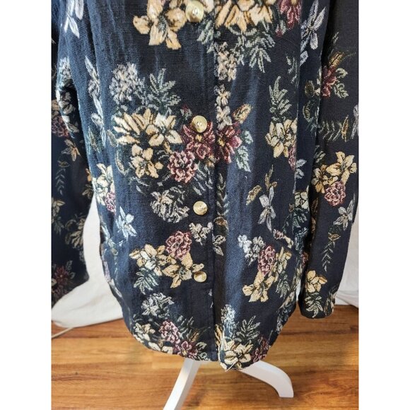 LEMON GRASS STUDIO Women's size XL Vintage Floral Peasant Tapestry Hobo Jacket - Picture 3 of 6
